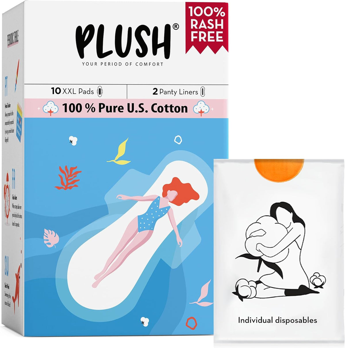 XXL + 2 Sanitary Pads Disposable High Absorbency 10 pads