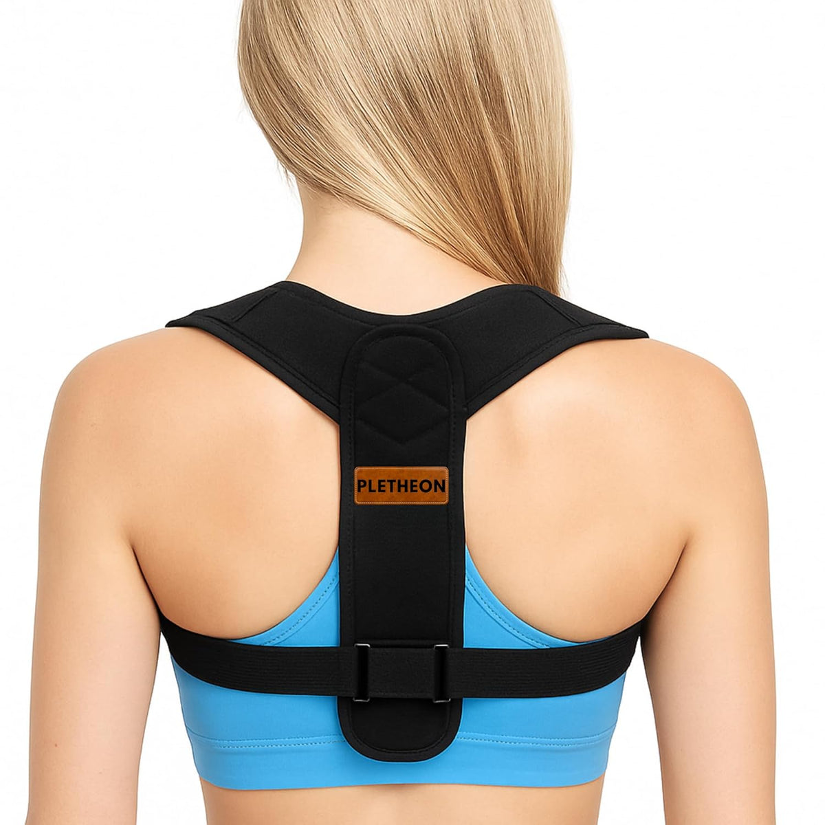 PLETHEON Adult Shoulder Posture Corrector Belt | Clavicle & Upper Back Support Brace | Posture Alignment Support | Fit From 30 to 44 Inch Tummy