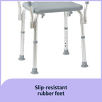 Medline Backless Shower Chair with Arms - 350 lb. capacity, Bench, Stool, Seat for Elderly, Seniors Independent Adult and Disabled Adults