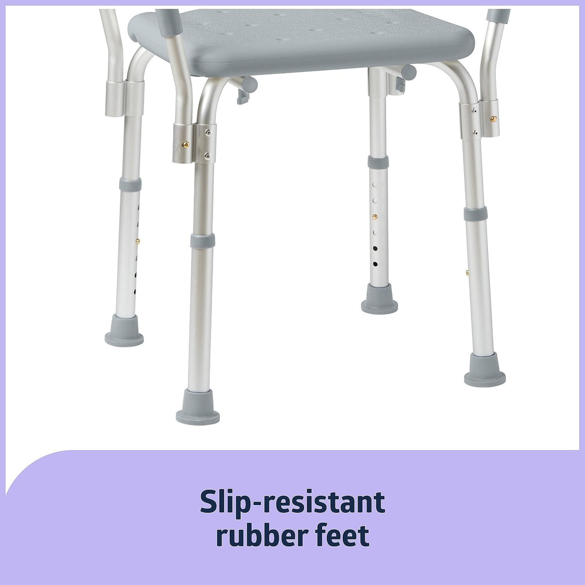 Medline Backless Shower Chair with Arms - 350 lb. capacity, Bench, Stool, Seat for Elderly, Seniors Independent Adult and Disabled Adults