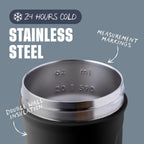 BlenderBottle Sport Flip Stainless Steel Shaker Bottle 24 oz Black