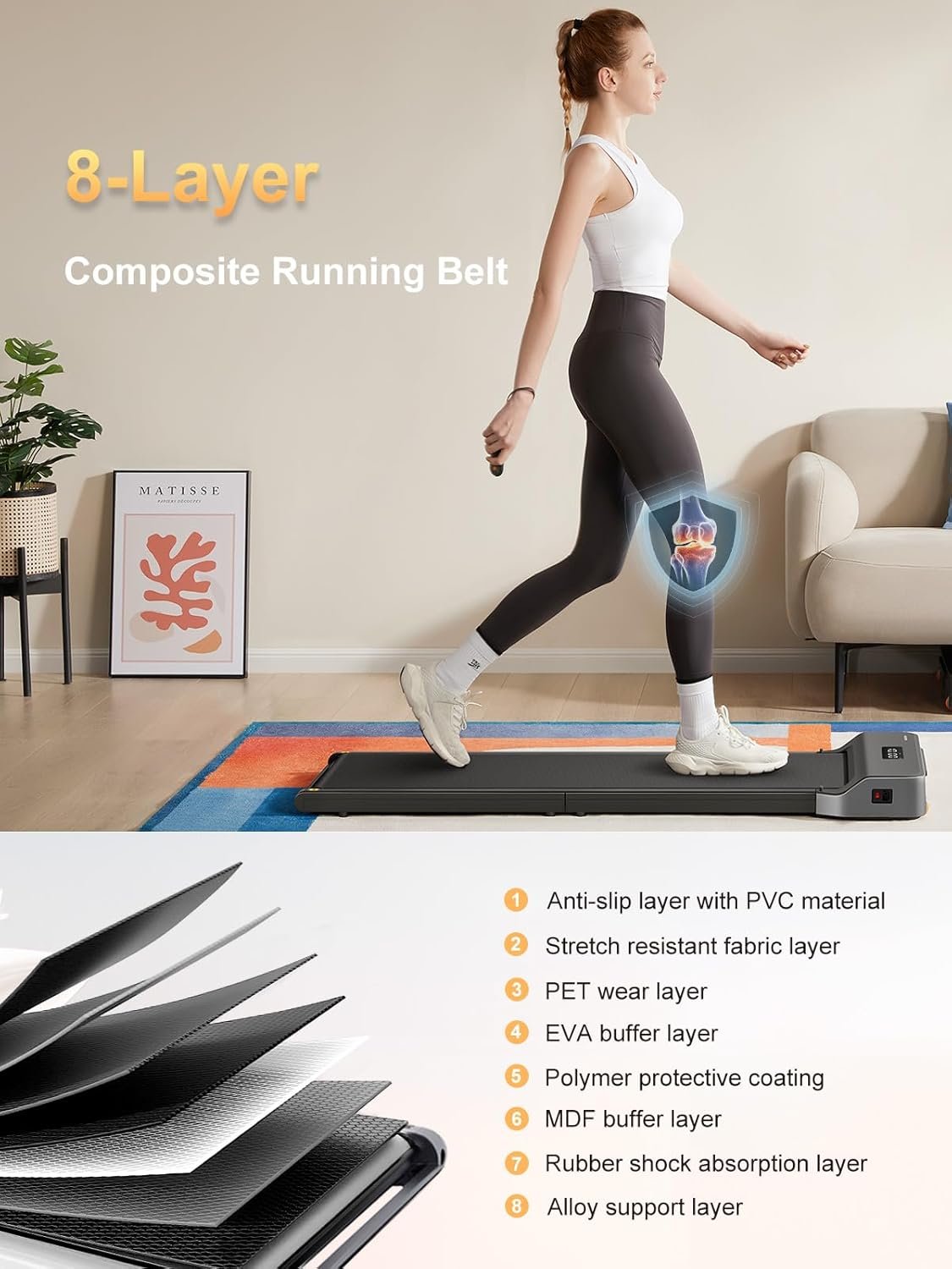 WalkingPad Z1 Foldable Walking Pad Treadmill, Under Desk Compact Design | 180° Foldable Design for Easy Storage, Space Saving, Quiet Motor and LED Display for Daily Home Office Walking and Jogging
