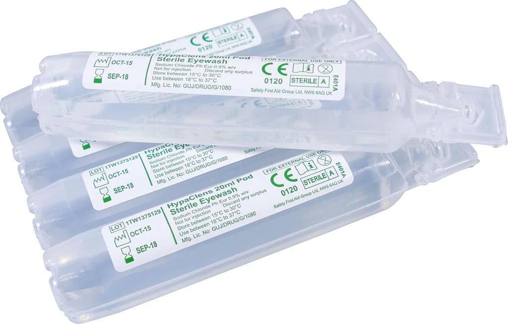 HypaClens Saline Eye Wash Pods, (Pack of 25) | Emergency Sterile Eye Irrigation