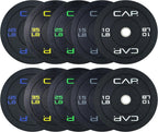 CAP 2-inch Olympic Bumper Plate Weight Set | 100-370 lbs | Multiple Colors | Storage Rack Optional