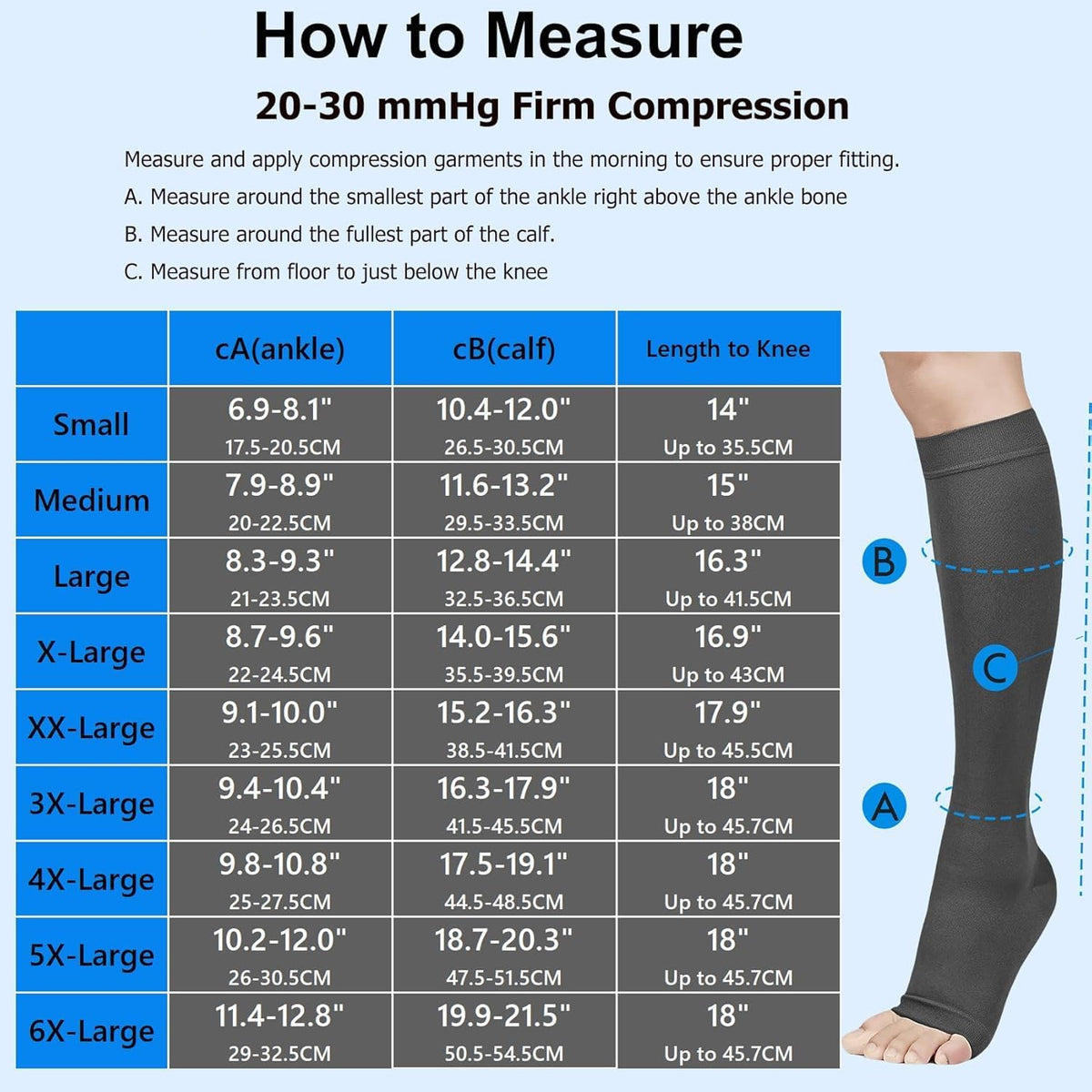 Compression Socks, Open Toe, Medical 20-30 mmHg Graduated Compression Stockings for Men Women, Knee High Compression Sleeves for Pregnancy, Varicose Veins, Relief Shin Splints, Nursing, Edema, Sports