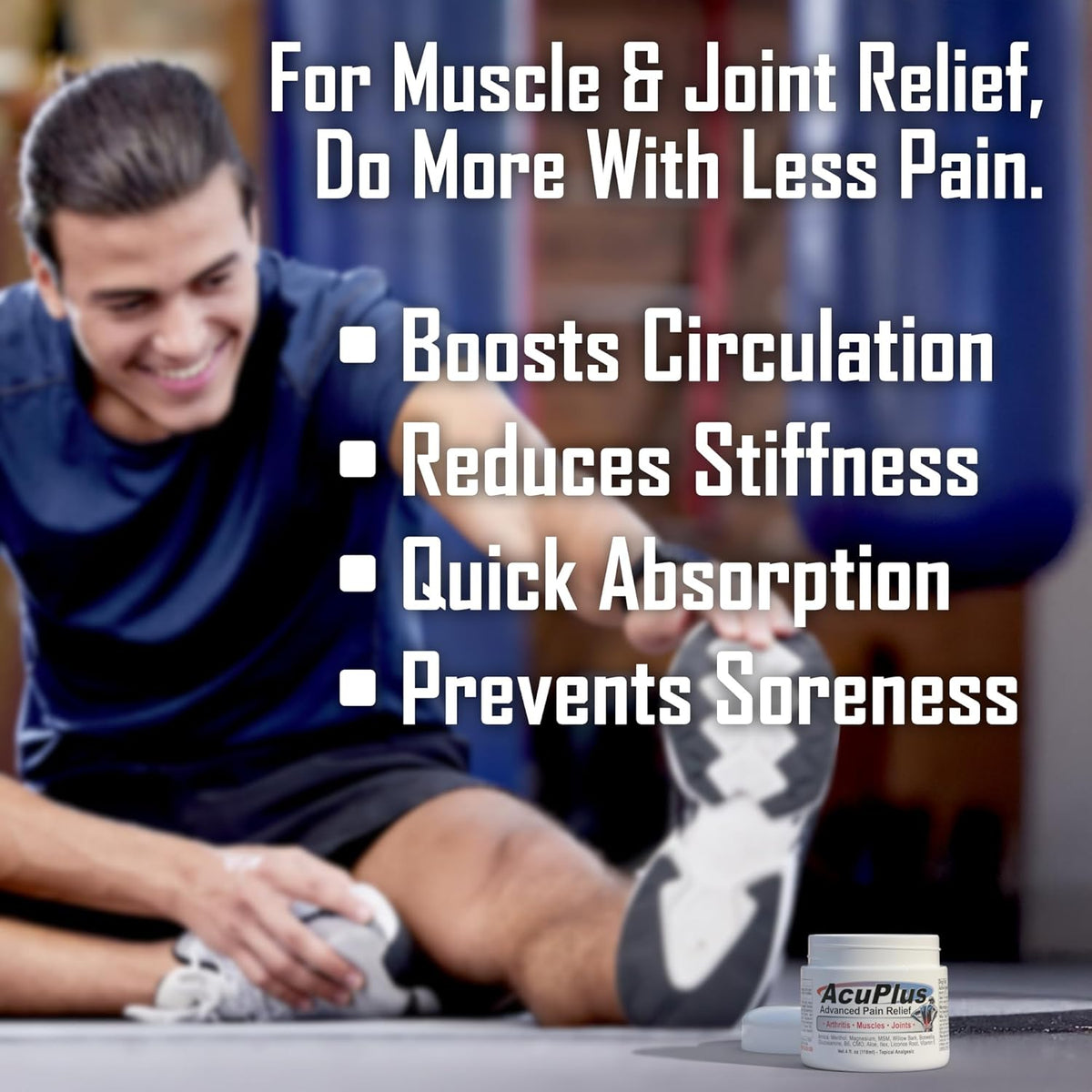 AcuPlus - Advanced Pain Relief Topical Anti Inflammatory Cream to Soothe Muscle & Joint Pain - Arthritis, Bursitis, & Tendonitis - Fast-Acting Formula with Natural Ingredients - 4 oz.