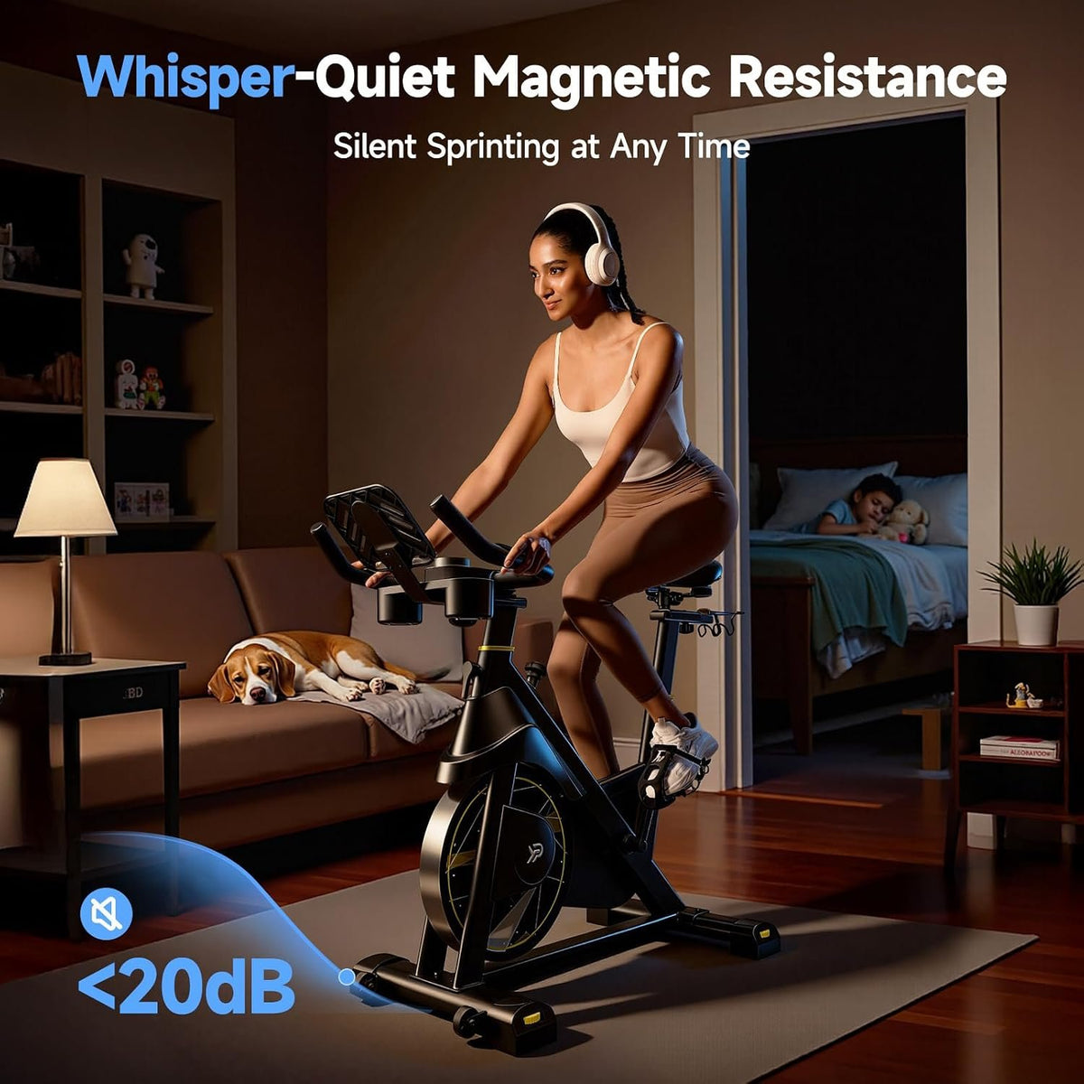 YPOO Exercise Bike Adjustable Magnetic Resistance 330LBS,APP Courses