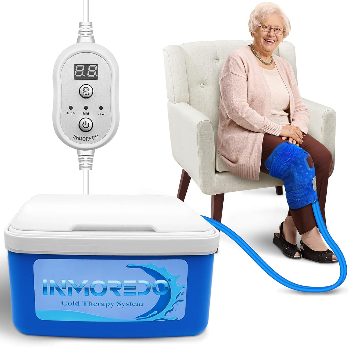 Ice Machine for Knee After Surgery, Cold Therapy Machine for Knee Replacement with Programmable Timer,Ice Therapy Machine for Sports Injuries,Joint Pain,Strains,Sprains and Arthritis