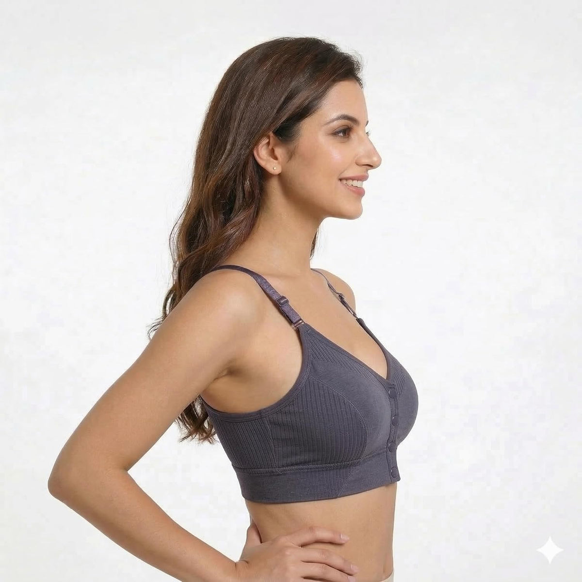 Women's Front Button Wire-Free Bra - Post-Surgery & Nursing Comfort Bralette | Lightly-Padded with Adjustable Strap Comfortable Bra Free Size