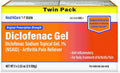 HealthCareAisle Diclofenac Gel Twin Pack Diclofenac Sodium Topical Gel (NSAID) Arthritis Pain Reliever 1% 200 grams (2 x 100g)