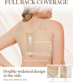 BRABIC Post Surgery Front Closure Bras for Women Full Coverage Compression Mastectomy Wireless Bra with Adjustable Straps
