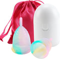 Menstrual Cup Kit, Includes 2 Cups, 1 Sterilizer and Carry Bag, Medical Silicone, Soft, Reusable (Size L + S)