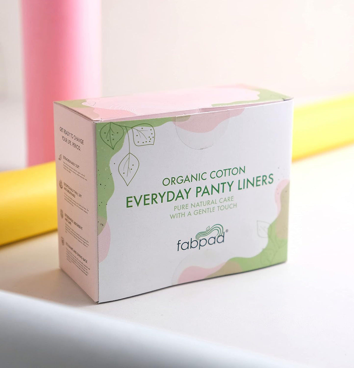 FabPad Organic Cotton Panty Liners Ultra Thin Rash Free Biodegradable Eco-Friendly Everyday Pantyliners (Pack of 80)