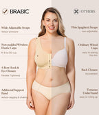 BRABIC Womens Wireless Front Closure Bra Post Surgery Compression Mastectomy Surgical Support Full Coverage Bralette