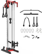 Mikolo Wall Mount Cable Station, Cable Crossover Machine with Dual Pulley System and 19/27 Adjustable Positions for Home Gym Fitness Equipment