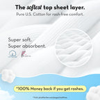 Plush Ultra-Thin Sanitary Napkins for Women, 25 Pcs | Super Absorbent Heavy Flow XXL Pads + 4 Panty Liners | 100% Rash-Free | Pure U.S. Cotton XXL Sanitary Pads with Free Disposable Pouches | No Fragrance | No Toxic-Chemicals