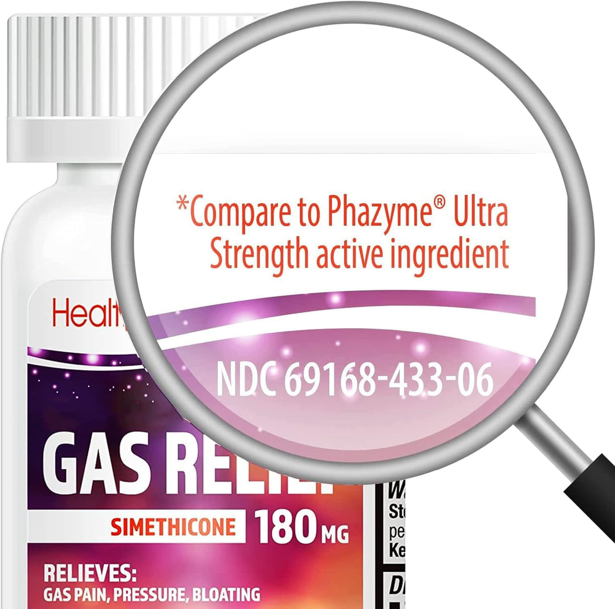HealthA2Z® Gas Relief, Simethicone 180mg, Fast Acting Gas Relief, Bloating, Pressure, Stomach Discomfort, Anti Flatulence, 120 Softgels