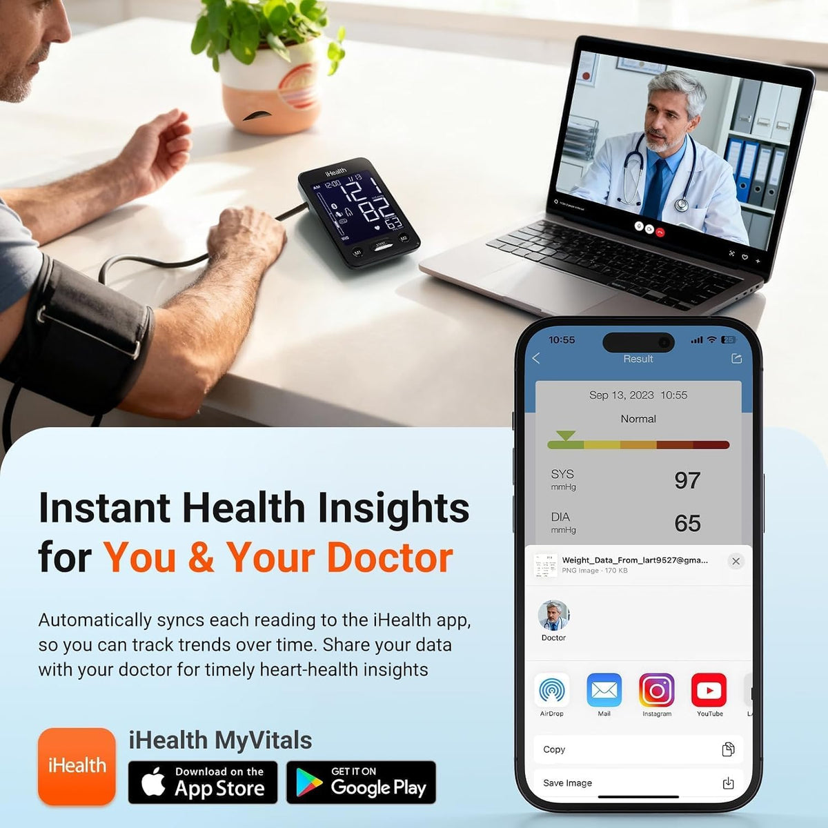 iHealth Accu Bluetooth Upper Arm Blood Pressure Monitor with Large Cuff | Smart BP monitor for home use, 8.7"-16.5"Adjustable BP Cuff for Large Arm, 2-user memory,compatible with iOS & Android, Black