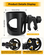 BUNDLEPRO Universal Stroller Cup Holder | Fits Bikes, Trolleys and Walkers, Compatible with Most Sizes of Drink Cups