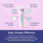Denttach Seven Denture Adhesive, Thermoplastic Denture Adhesive Up to 7 Days, Extra Strong Waterproof, Secure Denture Grip & Cushion, Refit, Reliner for Upper & Lower Dentures, Comfortable, Zinc Free