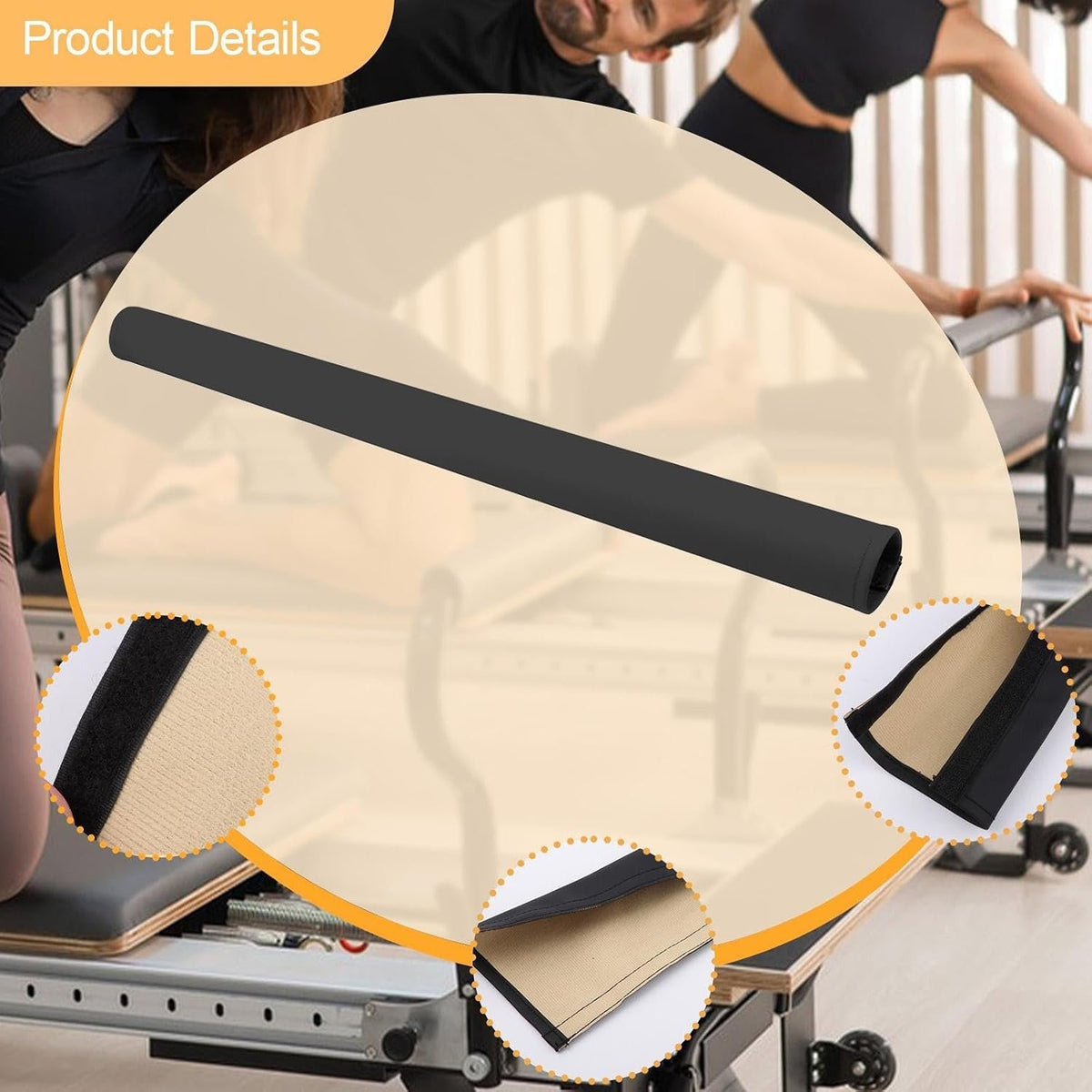 Menolana Bar Cover PU Leather Wear Resistant Bar Protector Handrail Cover Footrest Sleeve for Pilates Reformer Exercise Home Gym