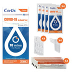 CorDx TyFast COVID-19 Rapid Antigen Test Kit, 10-Min Results, 4 Tests | Nasal Swab Self-Test, Easy-To-Use For Adults And Kids, EUA Authorized OTC, Portable For Travel And Home Use