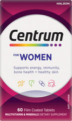 Centrum Women, Multi Vitamin & Minerals Supplement, 60 Tablets | Supports Energy, Immunity, Bone Health + Healthy Skin