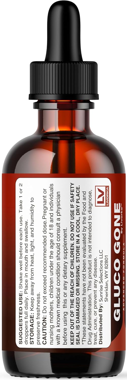 (3 Pack) GlucoGone Drops - Original Premium GlucoGone Liquid Drops All Natural Ingredients Support Advanced Formula for Overall Health & Wellness, Organic Droppers, 3 Bottles for 3 Months