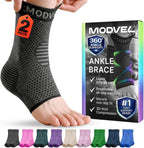 Modvel Foot & Ankle Brace Socks for Sprained Ankle Compression Sleeve - Foot Support for Women & Men - Tendonitis & Arthritis Ankle Brace Sports Running, Torn Ligaments & Women Stabilizing Ankle Wrap
