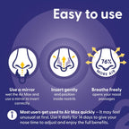Air Max Nasal Dilators Trial Pack - Anti Snoring Devices - 76% More Airflow for Better Breathing & Against Nasal Congestion - Guaranteed Fit (1x Small & 1x Medium) - Reusable