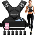 BAGAIL Adjustable Weighted Vest for Women 4-10lb/12-18lb/20-32lb, Comfortable U-Neck Rucking Vest with 6 Removable Weights, Storage Pocket and Reflective Strips for Walking, Jogging, Weight Loss