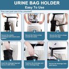 2 Pieces Catheter Leg Bag Holder, Urinary Collector with Belt, Invisible Urine Leg Bag Holder, Urine Bag Cover (2000ml, Black)