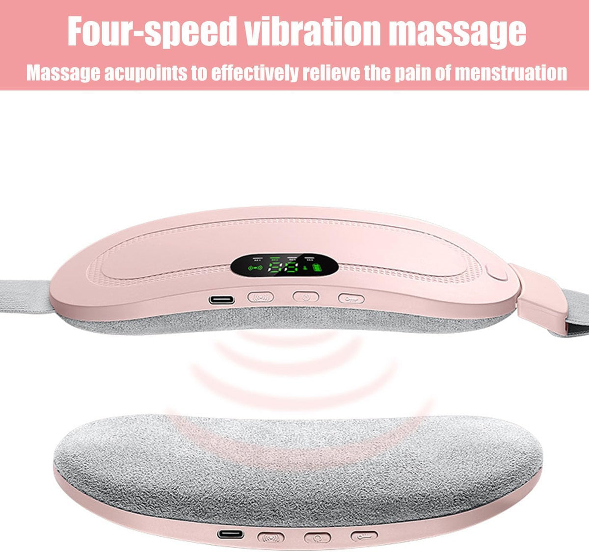 Heating Pad for Period Cramps, Three-Speed Adjustment?Portable Cordless Rechargeable Heating Pad for Menstrual Pain Relief Electric Heat Belt,Gifts for Her Women Girl Wife (Pink)