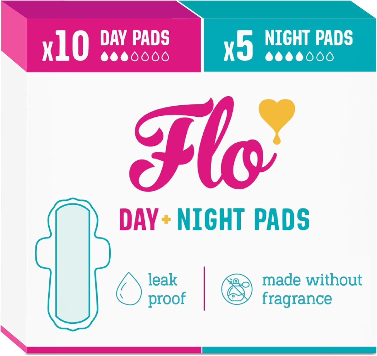FLO Sanitary Pads Organic With Wings 10 pads 5 pads