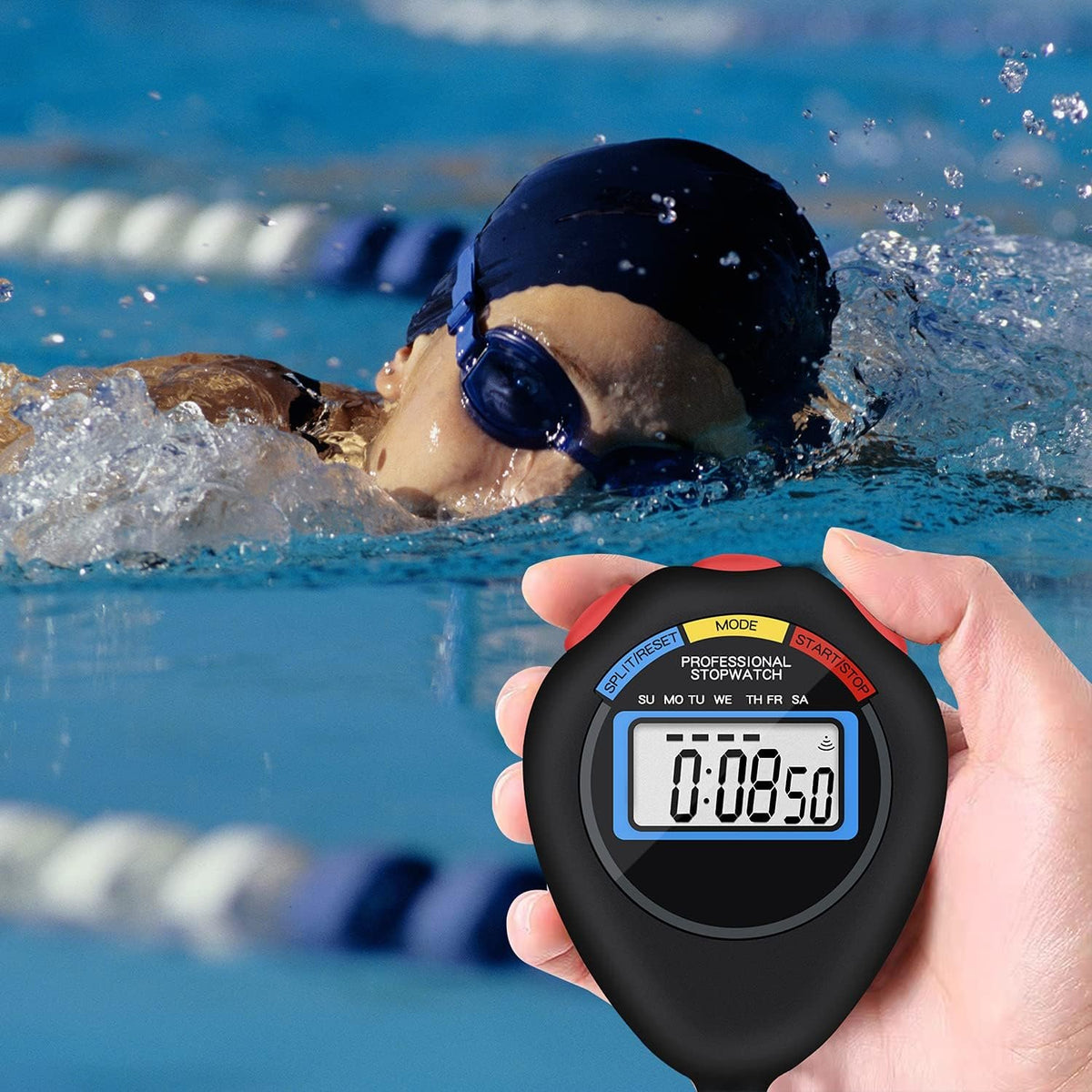 Pgzsy 6 Pack Multi-Function Electronic Digital Sport Stopwatch Timer, Large Display with Date Time and Alarm Function,Suitable for Sports Coaches Fitness Coaches and Referees