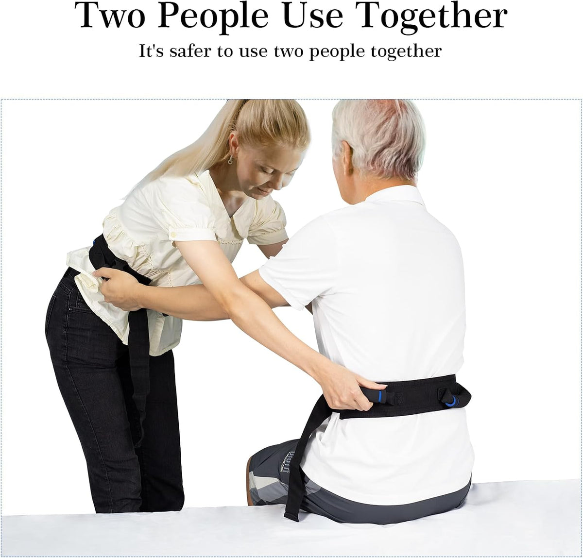 Transfer Belt for Seniors, Safety Walking Support with Quick Release Buckle | Multiple Padded Handles, 29-48" Adjustable Fit, Durable Nylon & Polyester, Machine-Washable, Quick Release