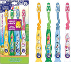 GuruNanda Kids Toothbrush with Suction Cup & Fun Animal Designs - Soft Bristles for Healthy Gums- Non-Slippery & Mess-Free Toothbrush, 3+ Age- 4 Count