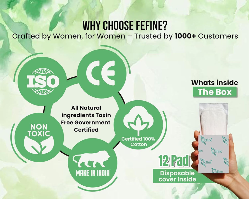 Organic Cotton Sanitary Napkins for Women XL – 12 Pads With Disposable Cover | Biodegradable, Rash-Free & Nature Friendly | 5 Layer Leak Lock | Day & Night Use | Crafted with 100% Certified Pure Cotton