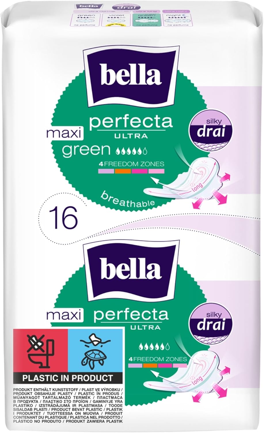 bella Sanitary Pads Breathable 112 pieces 16 pieces