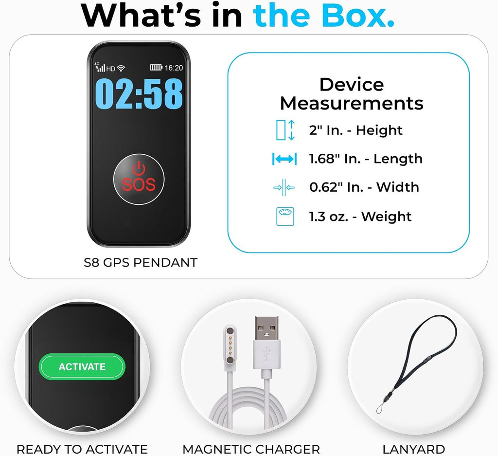SecuLife Medical Alert Pendant for Seniors — Alerts Go Direct to Family, No Call Center | Auto Fall Detection, GPS Tracking, 2-Way Calling, No Contract, Water Resistant Necklace