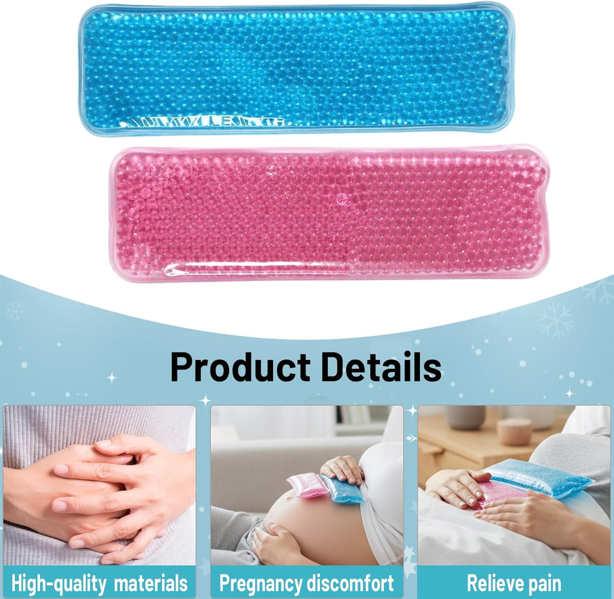 2 Pcs Postpartum Care Perineal Ice Pack, Maternity Pads for Post Partum Care, Hemorrhoid Treatment and Postpartum Essentials,Reusable Cooling Pads