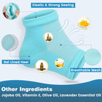 TEAWOO Moisturizing Heel Socks - 6 Pairs for Dry Cracked Feet | Toeless Gel Socks for Hydration and Repair, Soften and Hydrate Dry Cracked Feet Heels, Gel Socks for Dry Cracked Feet