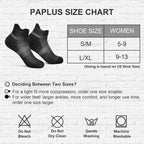PAPLUS Ankle Compression Socks for Women, 6 Pairs Cushioned Running Socks | Athletic Socks for Women with Arch Support for Hiking, Walking, Camping, Climbing, Jogging, Traveling and Daily Wear
