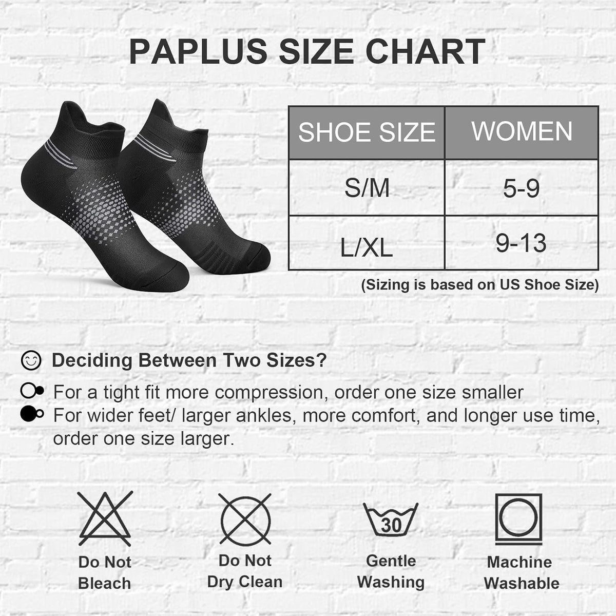 PAPLUS Ankle Compression Socks for Women, 6 Pairs Cushioned Running Socks | Athletic Socks for Women with Arch Support for Hiking, Walking, Camping, Climbing, Jogging, Traveling and Daily Wear
