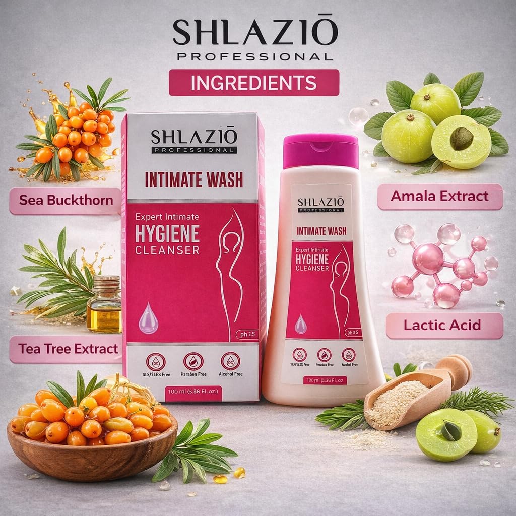 Shlazio Intimate Wash | Gentle Feminine Hygiene Wash | pH Balanced Intimate Cleanser for Daily Use | Mild & Refreshing Personal Care Wash for Women | 100ml