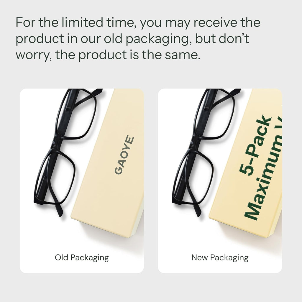 Gaoye 1.5 Professional Reading Glasses for All Day - Computer Readers with Blue Light Protection - Value Pack