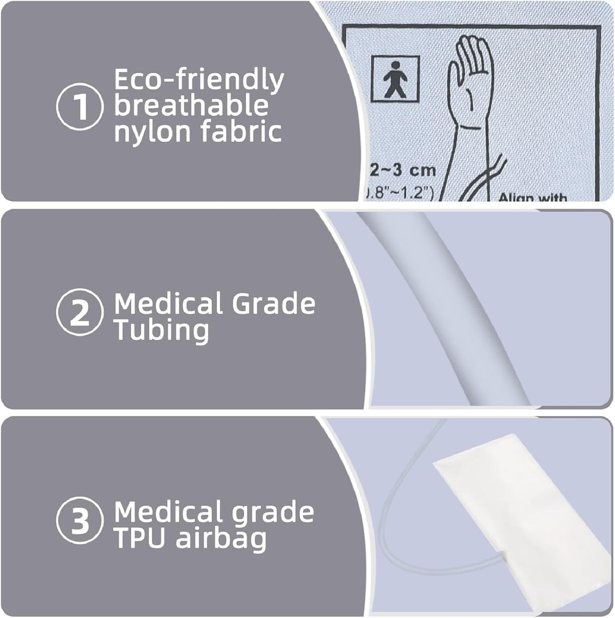 Alcarefam XXXL Blood Pressure Cuff, 9”-26” (22-66CM) Extra Large Cuff Compatible with Omron BP Monitor, Replacement XXX-Large Cuff for Adult Big ARM, with 7 Connectors