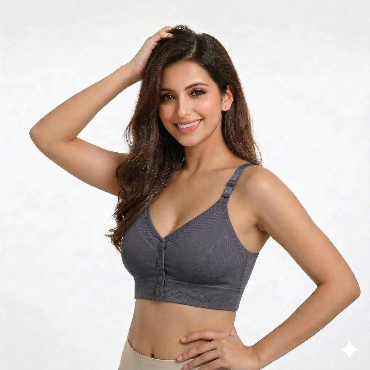 Women's Front Button Wire-Free Bra - Post-Surgery & Nursing Comfort Bralette | Lightly-Padded with Adjustable Strap Comfortable Bra Free Size