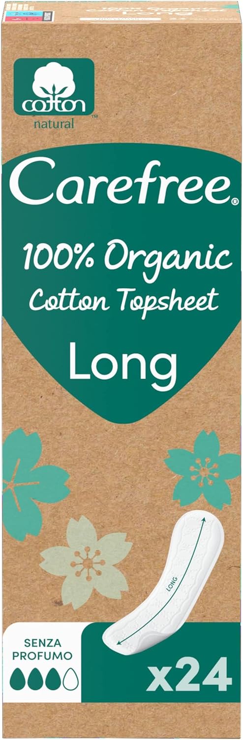 Carefree 100% organic cotton long pant, breathable cotton pant, Salva slip woman extra long for sensitive skin, unscented and super absorbent daily briefs protectors,