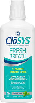 CloSYS Mouthwash, 32 Ounce, Fresh Breath Mouthwash, Gentle Mint
